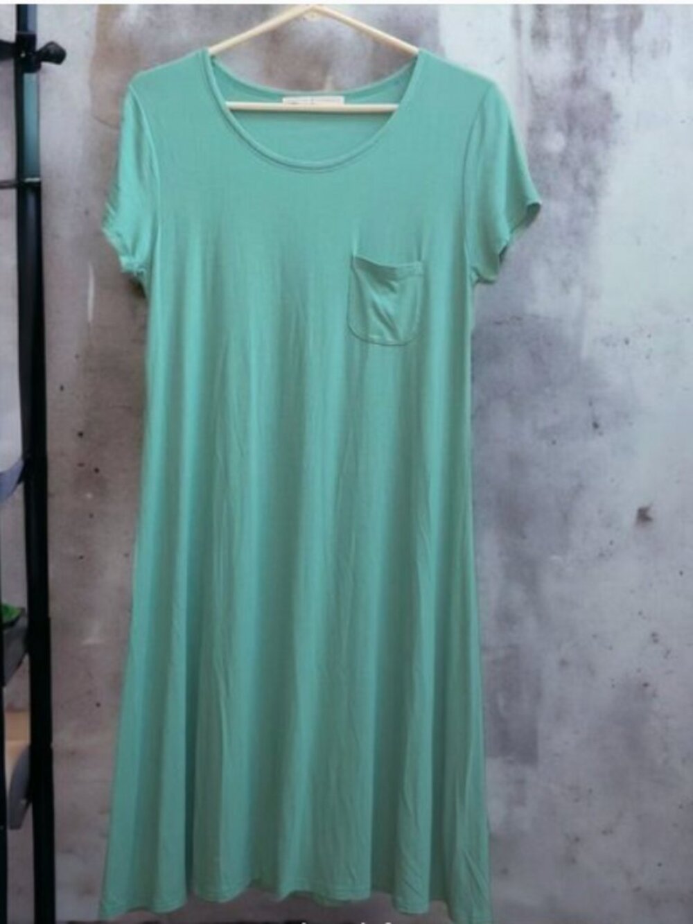 Peruvian Connection Sea Green T-Shirt Dress